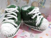 Tênis em Crochê (Verde e branco) TAM. 14