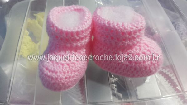 Botinha de lã em Crochê (Rosa) RN